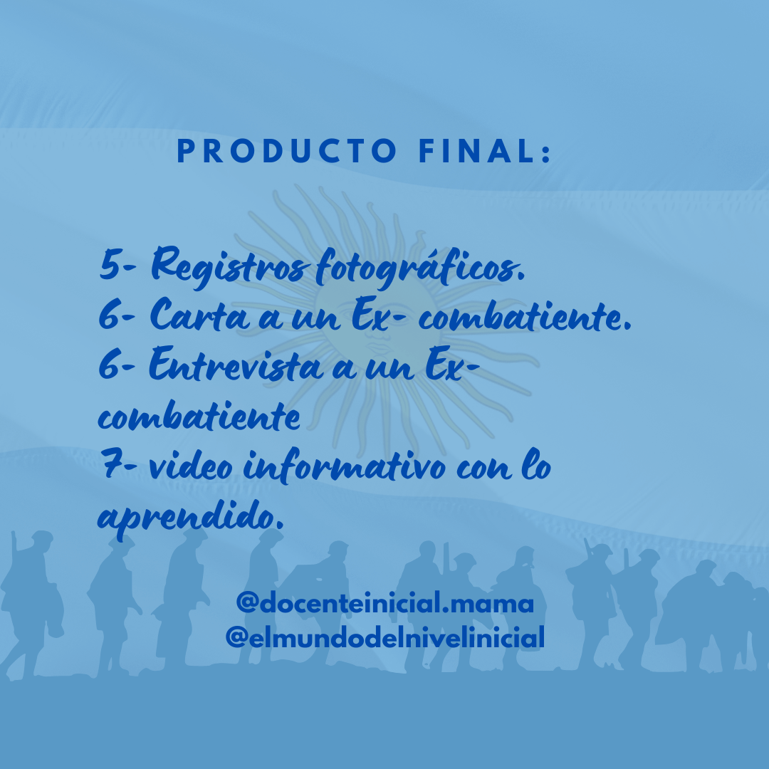 Diapositiva con propuestas de producto final sobre ex combatientes Diapositiva azul con el título 'Producto final' y una lista de opciones como registros fotográficos, carta a un ex combatiente, entrevista y video informativo, con siluetas de personas al pie.