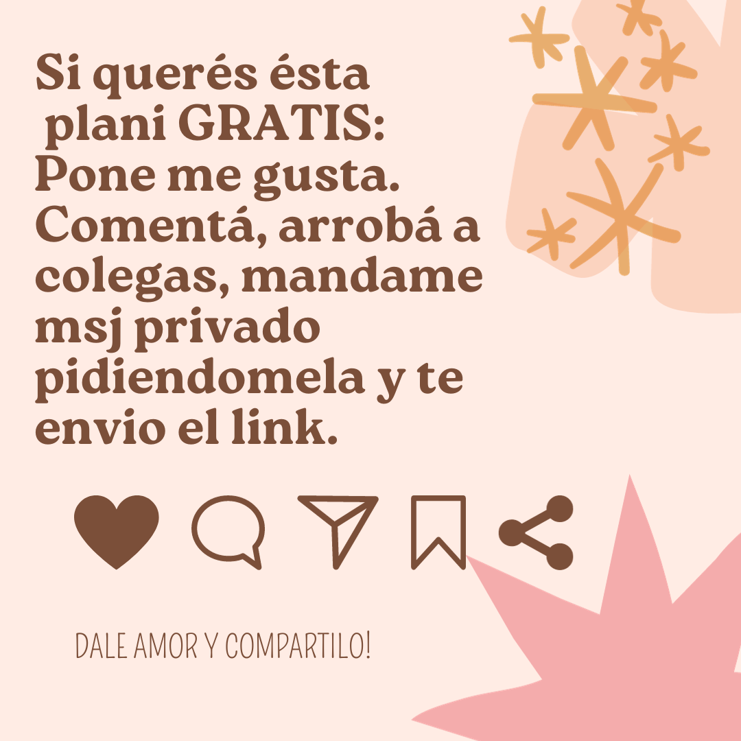 Placa para compartir y pedir una planificación gratuita Placa con texto que invita a dar me gusta, comentar, mencionar colegas y enviar un mensaje privado para obtener una planificación gratuita, con iconos de corazón, chat, envío y guardado.