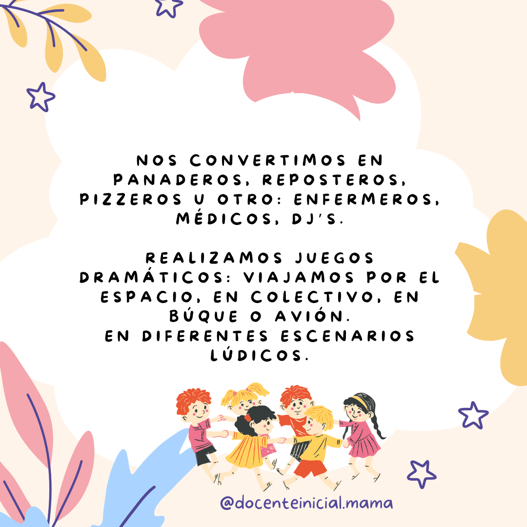 Juego dramático durante la adaptación Placa con propuestas de juego dramático: oficios, viajes y distintos escenarios lúdicos.
