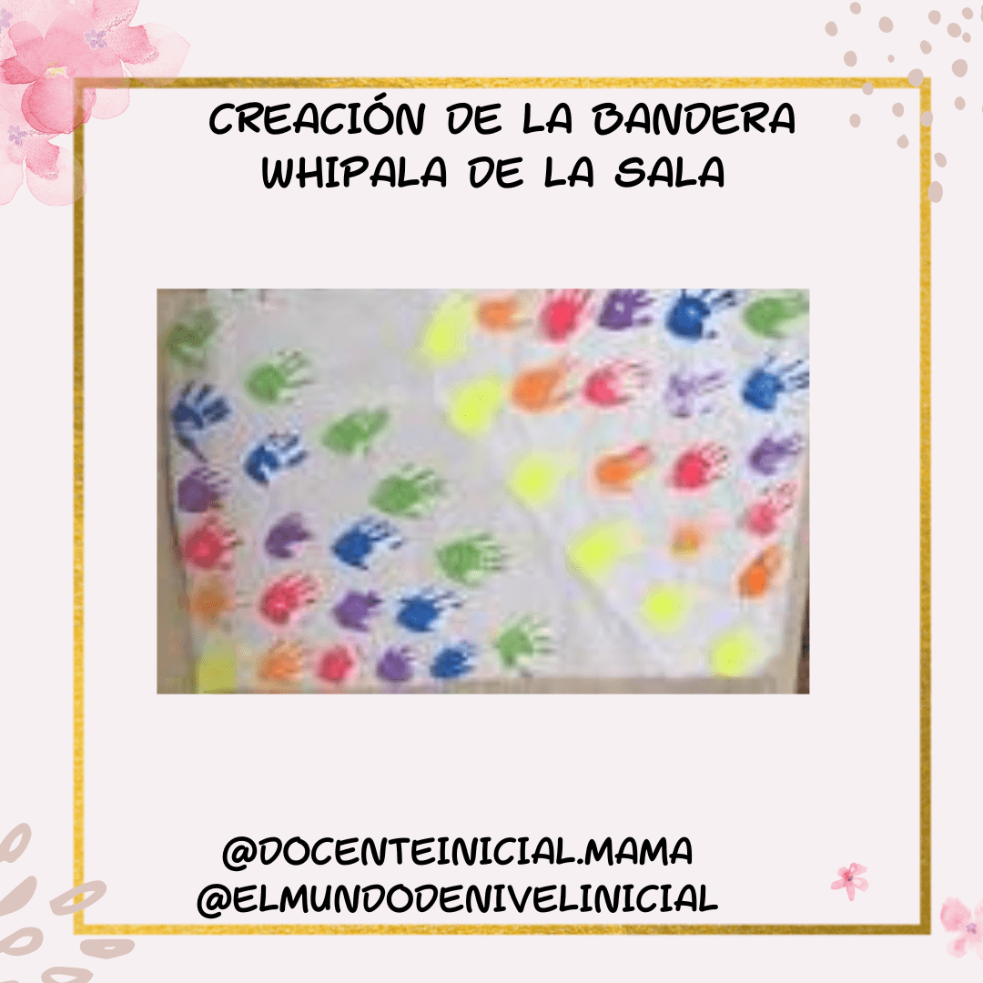 Actividad escolar con huellas de manos multicolores Un paño o papel blanco muestra muchas huellas de manos estampadas en varios colores, distribuidas en filas y grupos como parte de una actividad manual.