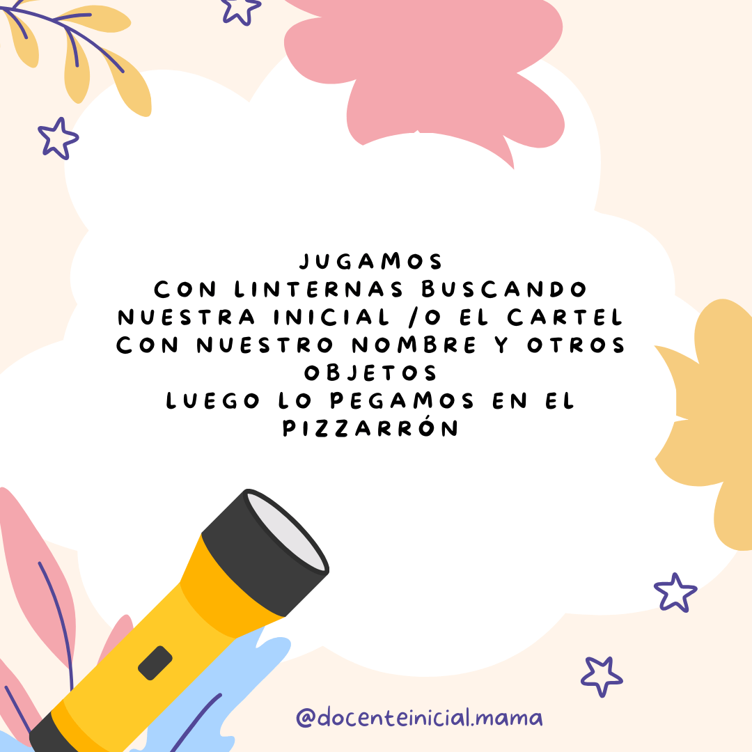 Exploración con linternas en la sala Propuesta para buscar con linternas el cartel con el nombre y otros objetos de la sala.