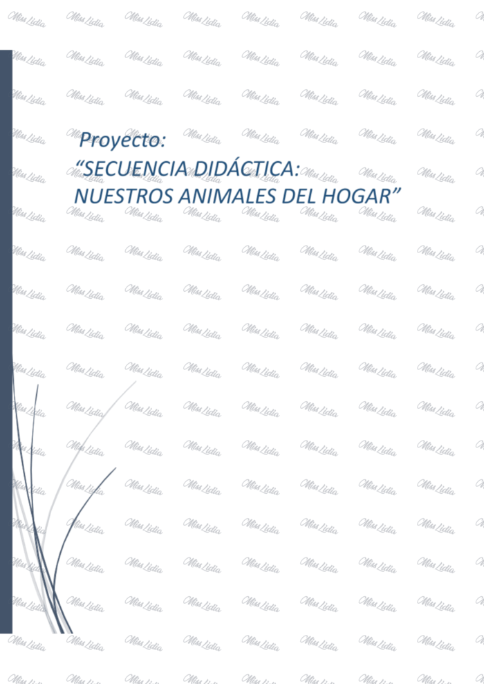 Secuencia Didáctica: Nuestros Animales del Hogar